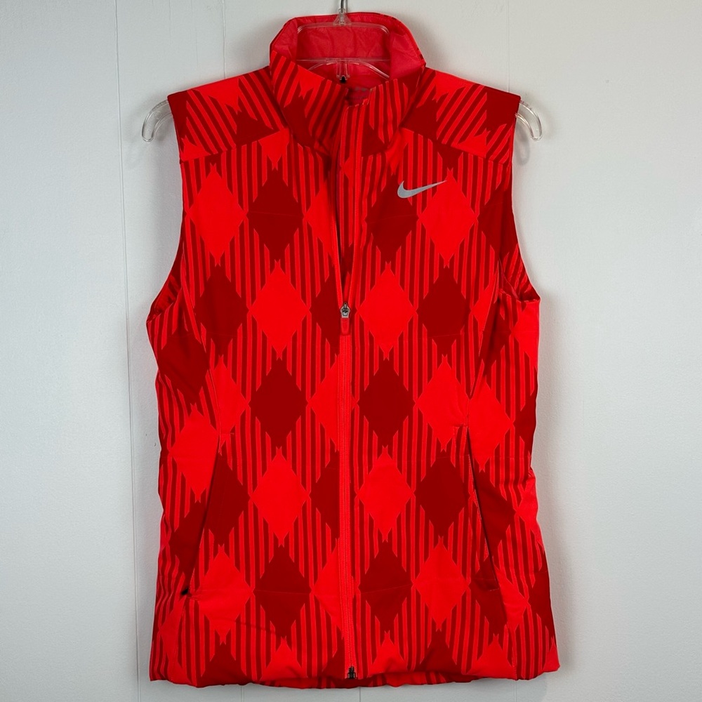 Nike Golf Sport DWR Quilted Plaid Argyle Zip Front Puffer Vest Women’s Size S🔥 - Picture 2 of 11